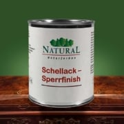 Produktbild der Dose Natural Schellack-Sperrfinish – hochwertige Holzversiegelung auf natürlicher Basis.