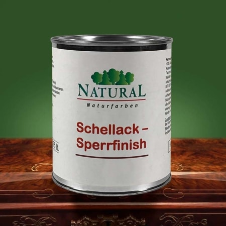 Natural Schellack-Sperrfinish Natural Naturfarben Produktbild der Dose Natural Schellack-Sperrfinish – hochwertige Holzversiegelung auf natürlicher Basis.