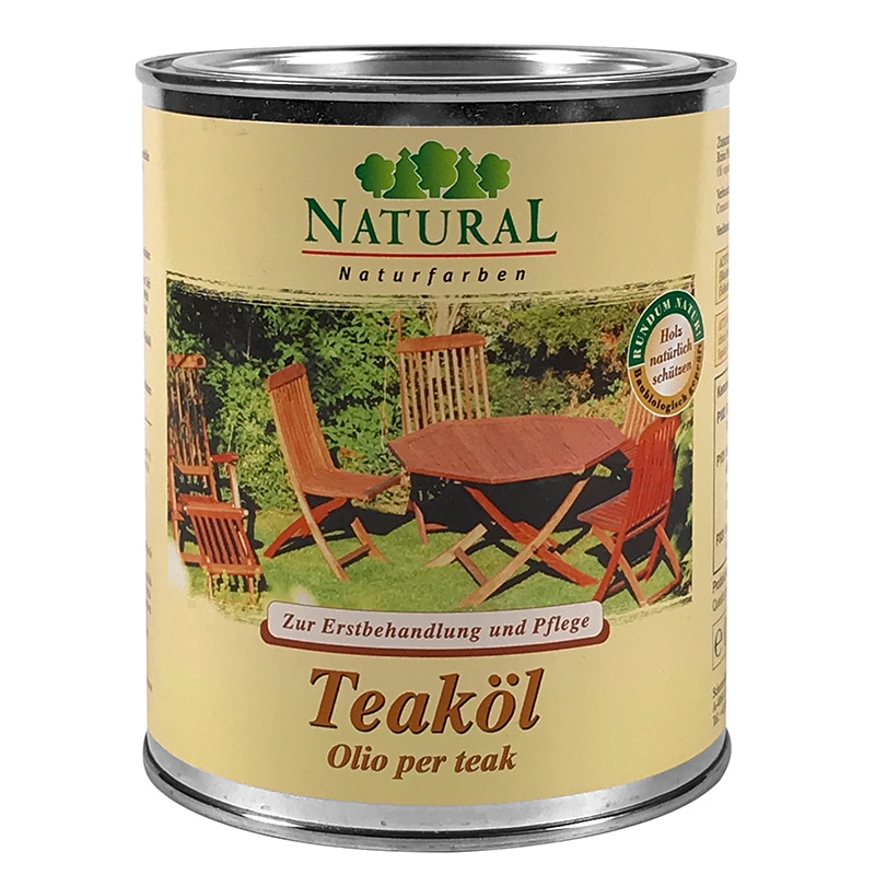Produktbild von Profi Teaköl Für Gartenmöbel & Hartholz – 1 Liter, Wetterfest, Seidenmatt, Aus Italien!