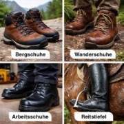 Vielfältige Lederstiefel im Detail