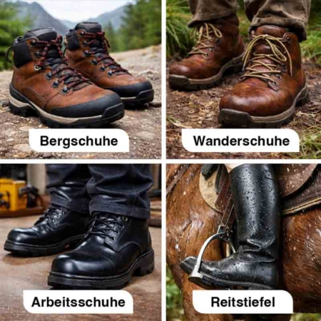 Vielfältige Lederstiefel im Detail