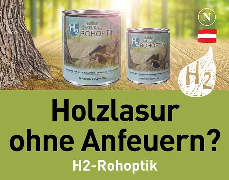 H2 Rohoptik - Holzlasur, die das Holz nicht anfeuert Natural Naturfarben natural naturfarben Holzlasur ohne Anfeuern natural naturfarben - Natural Naturfarben