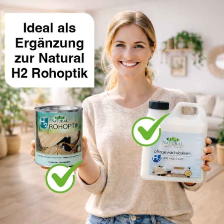 H2 Pflegewachsbalsam Natural Naturfarben Pflegewachsbalsam & H2 Rohoptik