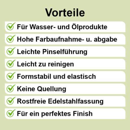 Flachpinsel in Profiqualität Natural Naturfarben Vorteile