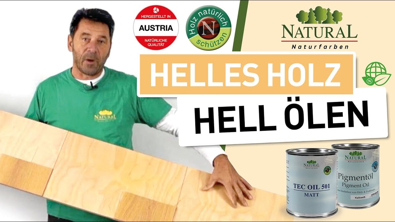 Video: Helles Holz hell ölen – Parkett ölen ohne Anfeuern Natural Naturfarben Video-Startbild: Helles Holz hell ölen – Parkett ölen ohne Anfeuern