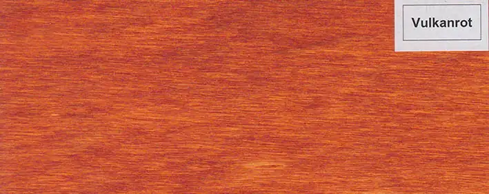 Holzlasur Classic – Farbton Vulkanrot Beispielbild des Farbtons Vulkanrot der Natural Holzlasur Classic