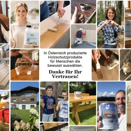 Holzlasur Natural Naturfarben Dankesmotiv im Produktbereich